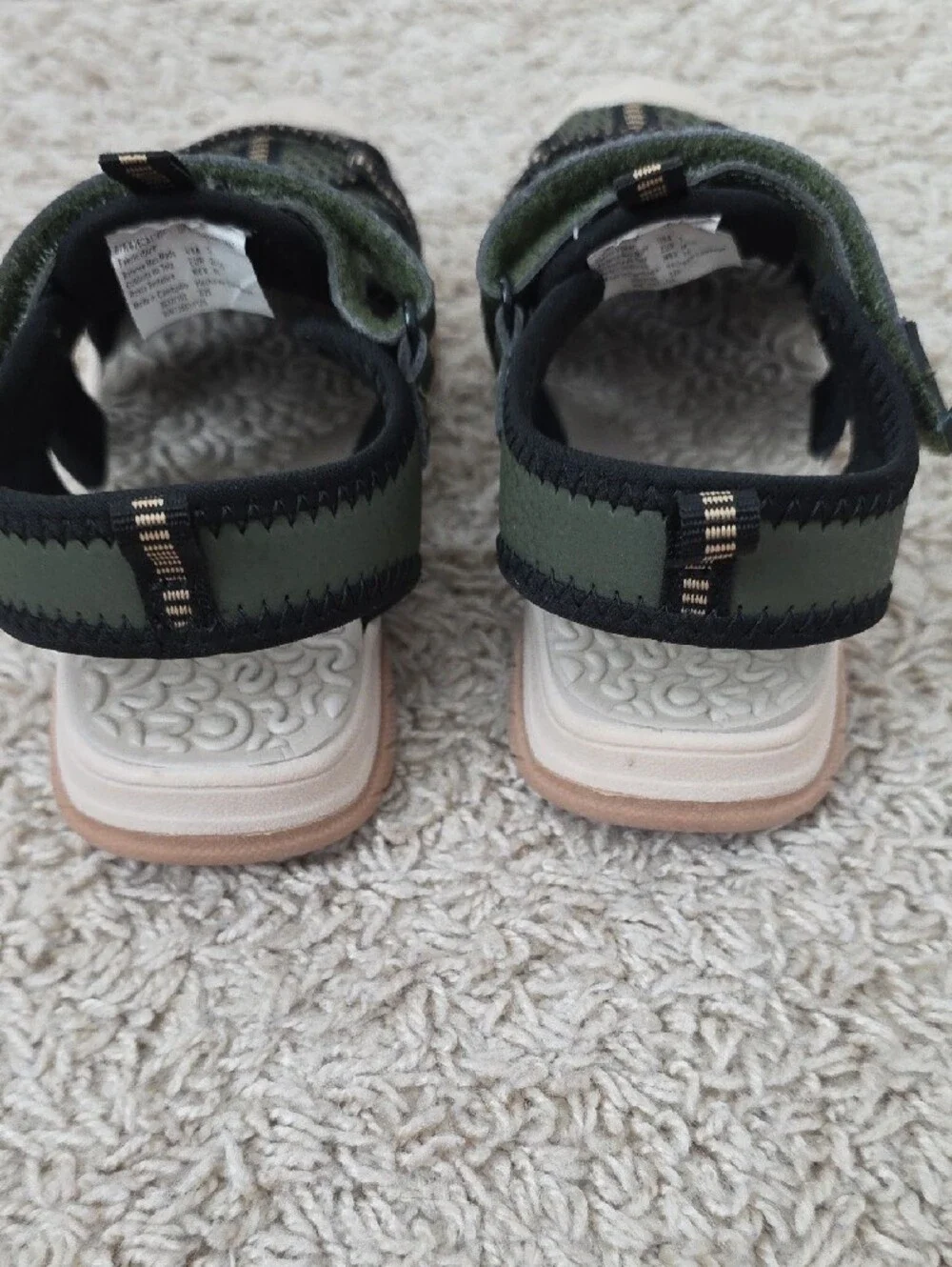 wonder nation Olive Green and Black Kids Active Sandals